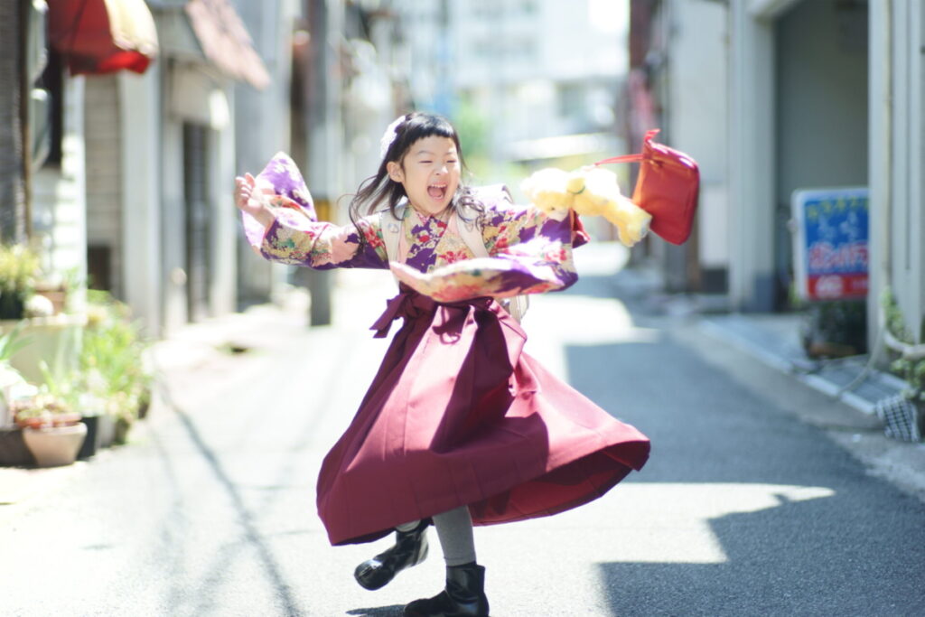 尾道の町並みで七五三写真の出張撮影