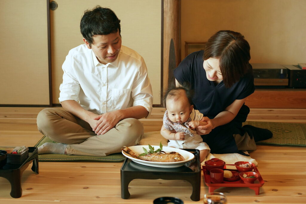 お宮参りのあとお食い初め出張写真